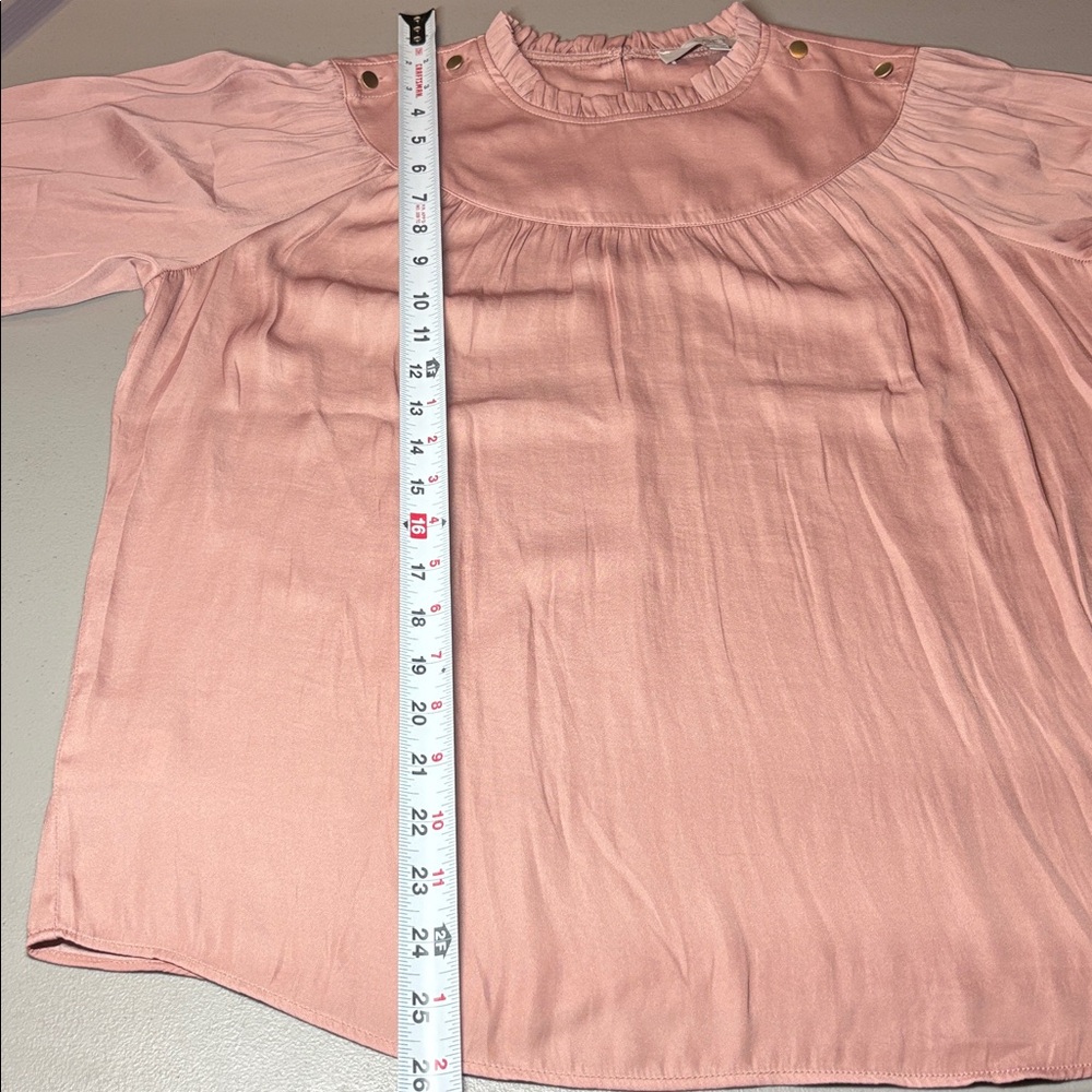 LOFT Mauve Blouse with Gold Buttons - Picture 8 of 9